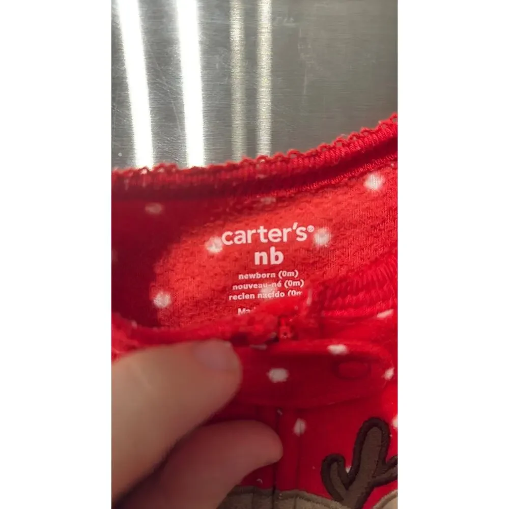 Fleece Reindeer Christmas Sleeper - Carter's - NB